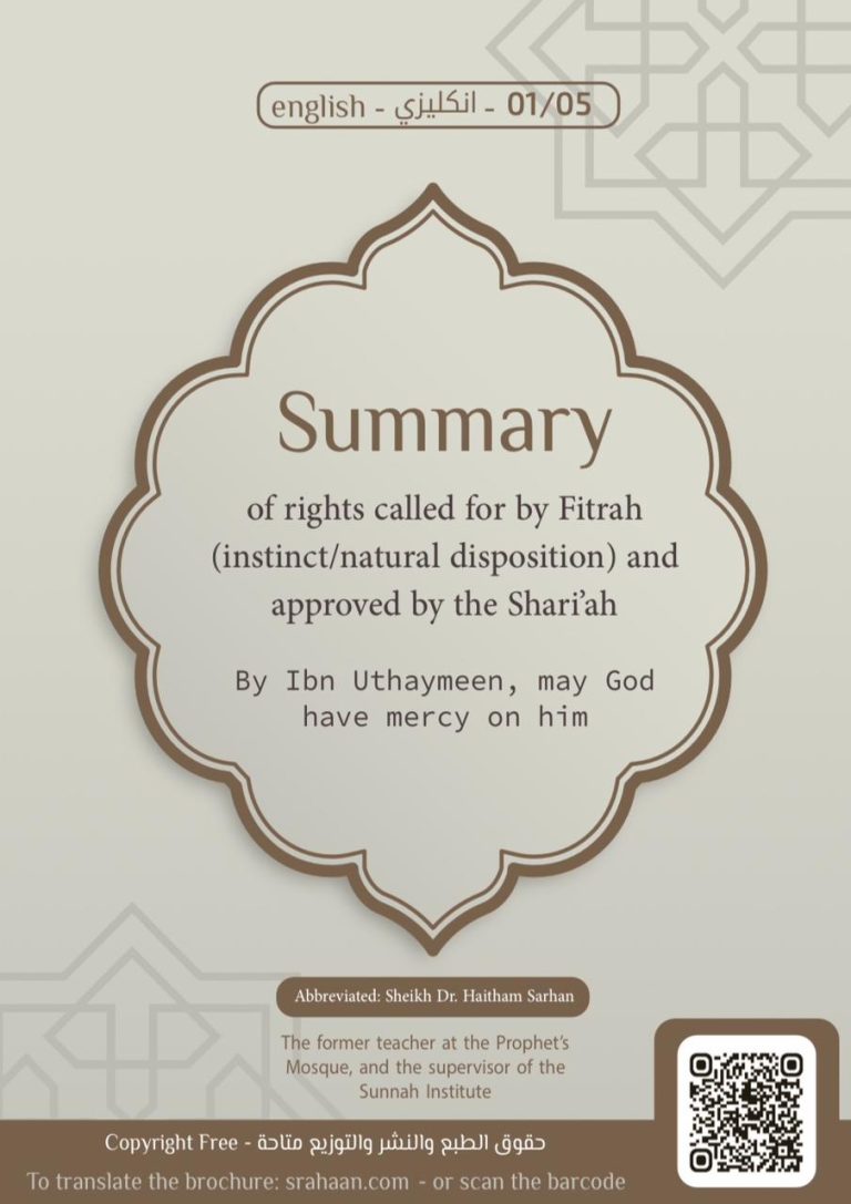 Summary of rights called for by Fitrah