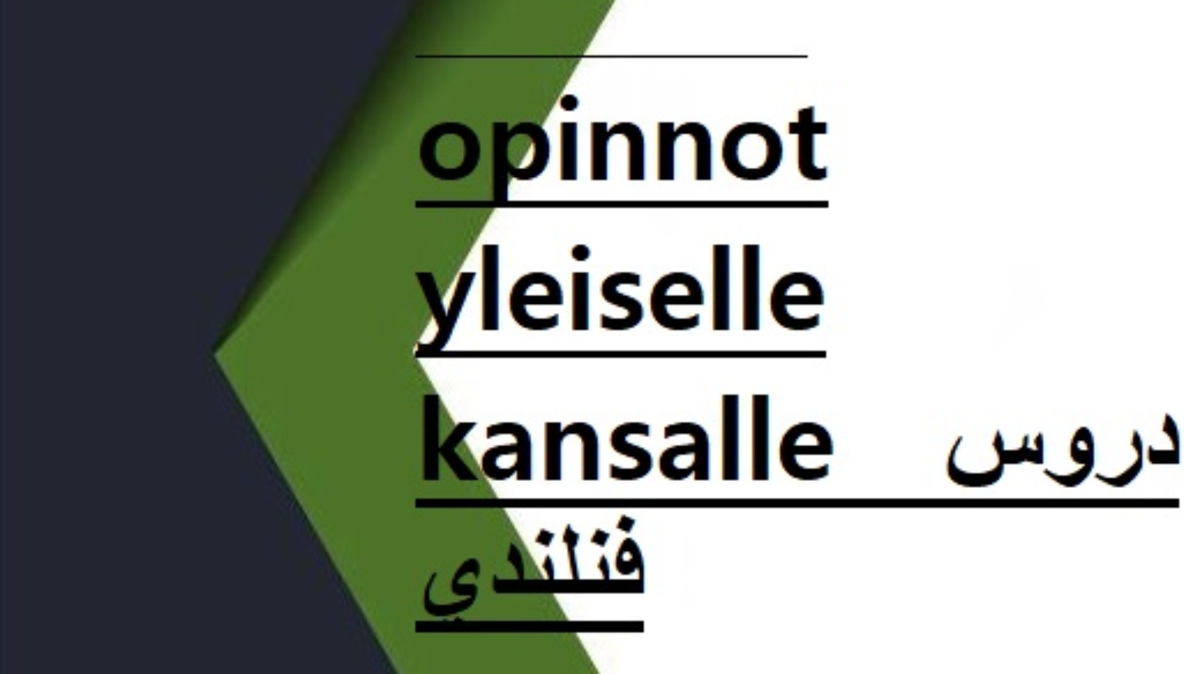Tärkeät opinnot yleiselle kansalle دروس فنلندي
