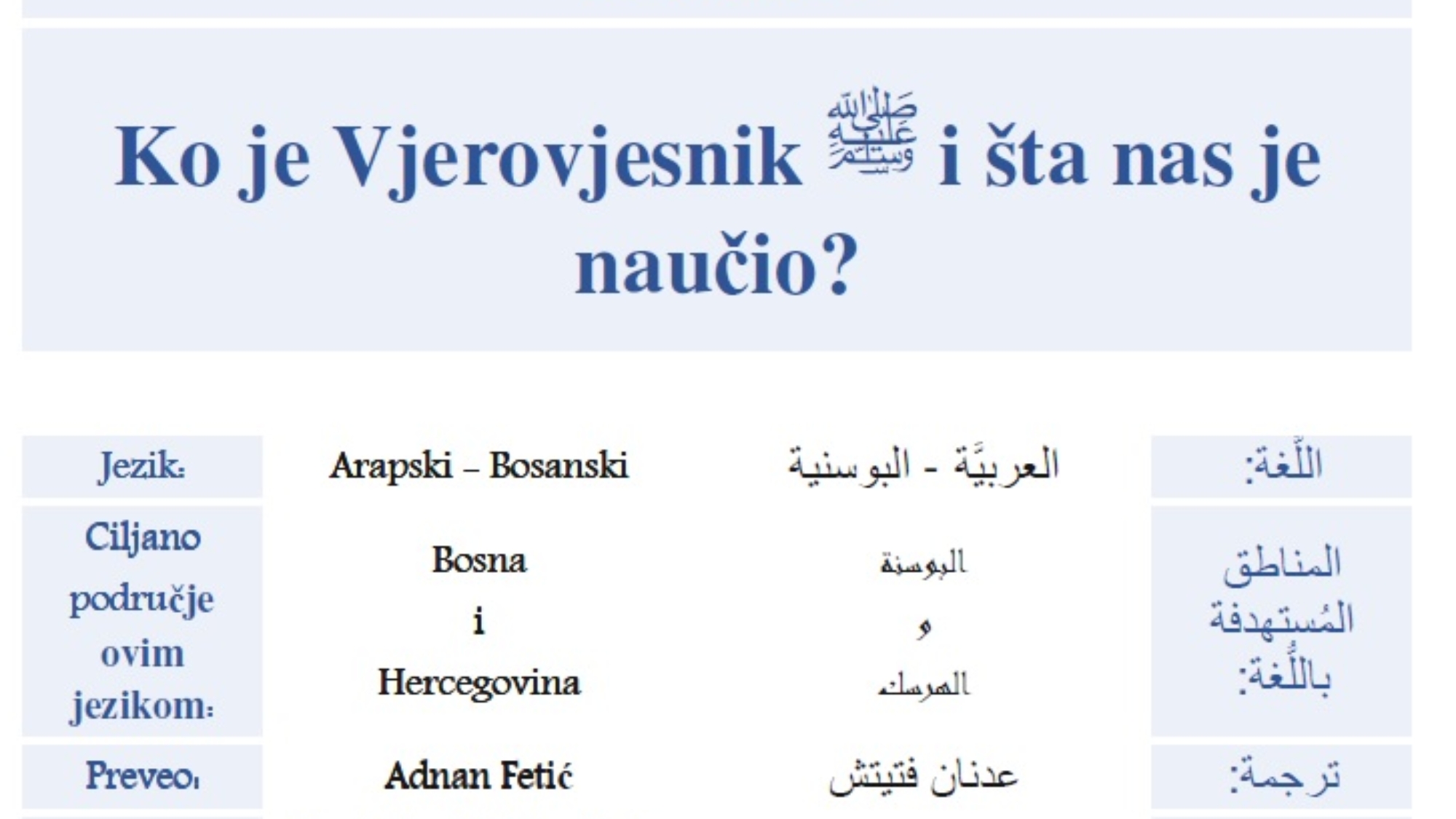 Ko je Vjerovjesnik