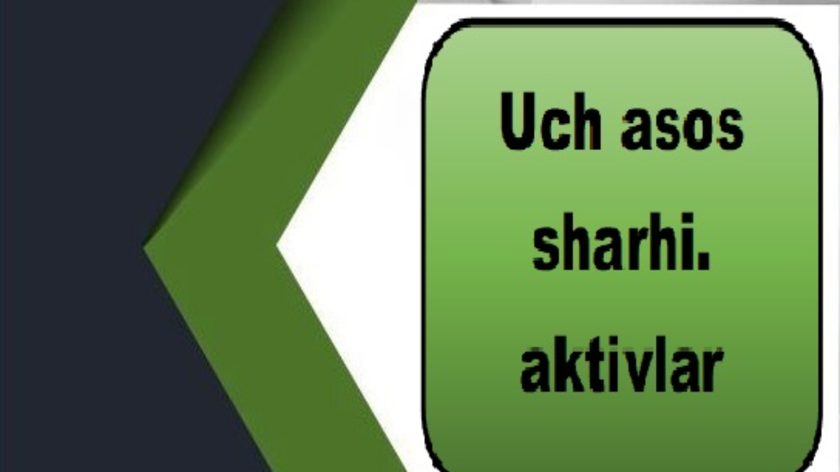 Uch asos sharhi. aktivlar