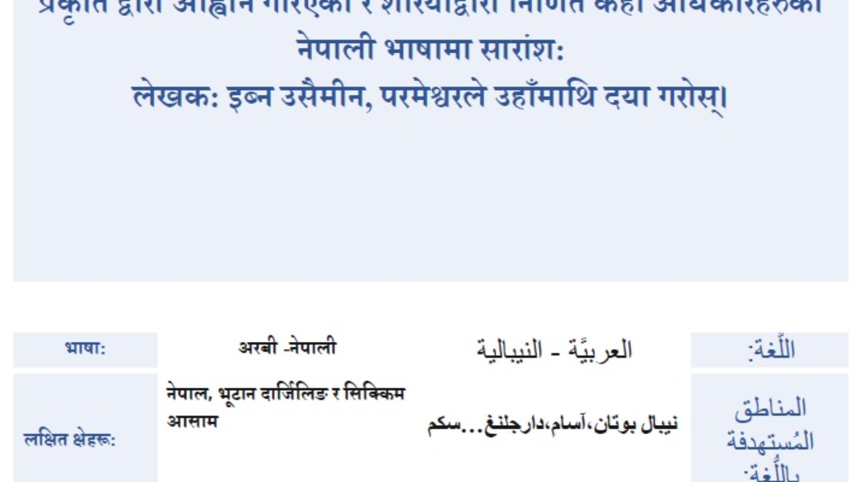 प्रकृति द्वारा आह्वान गरिएका र शरियाद्वारा निर्णित
