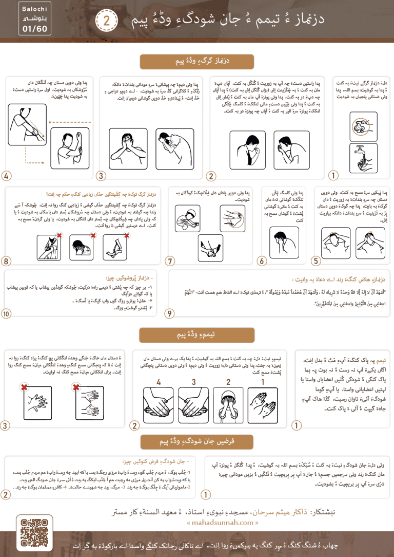 دزنماز ءُ تیمم ءُ جان شودگءِ وڈءُ پیم