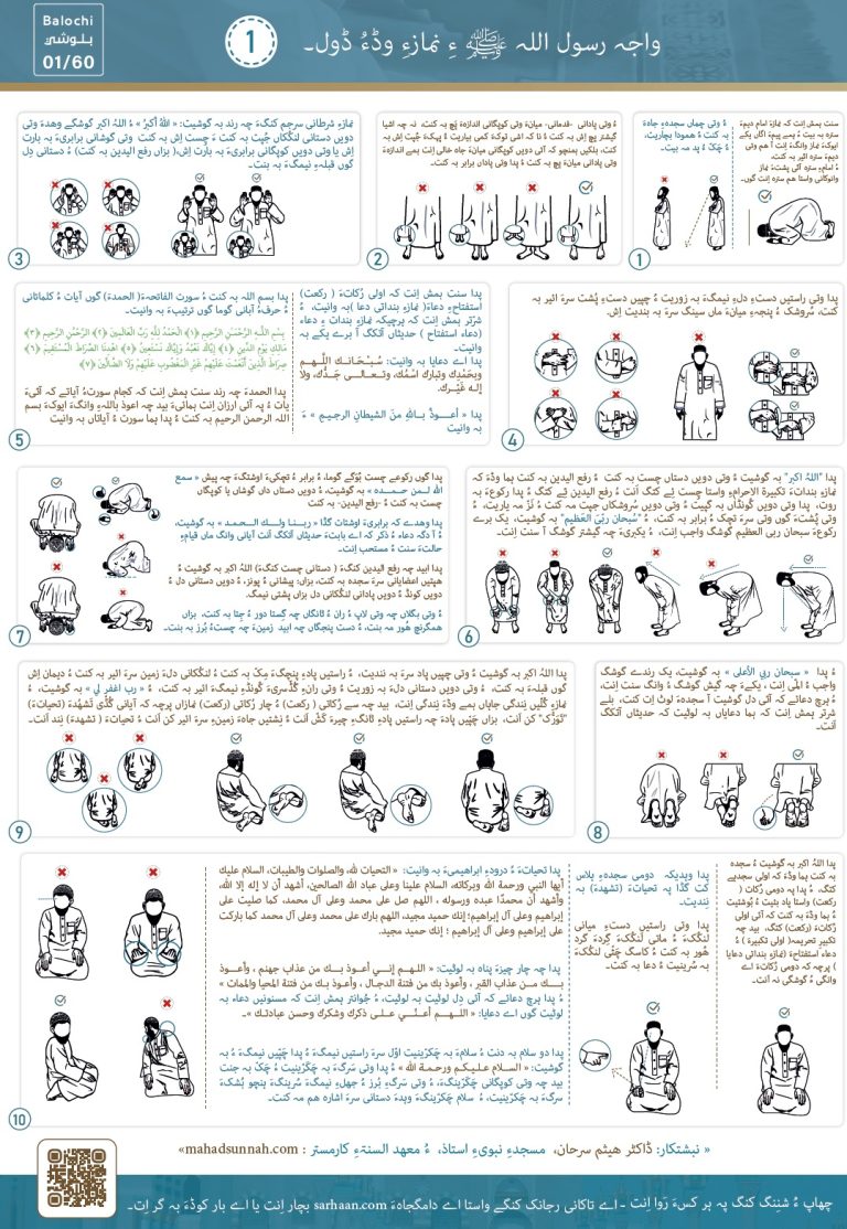 واجہ رسول اللہ صلی اللہ علیہ وسلمءِ نمازئِے وڈ ءُ ڈول