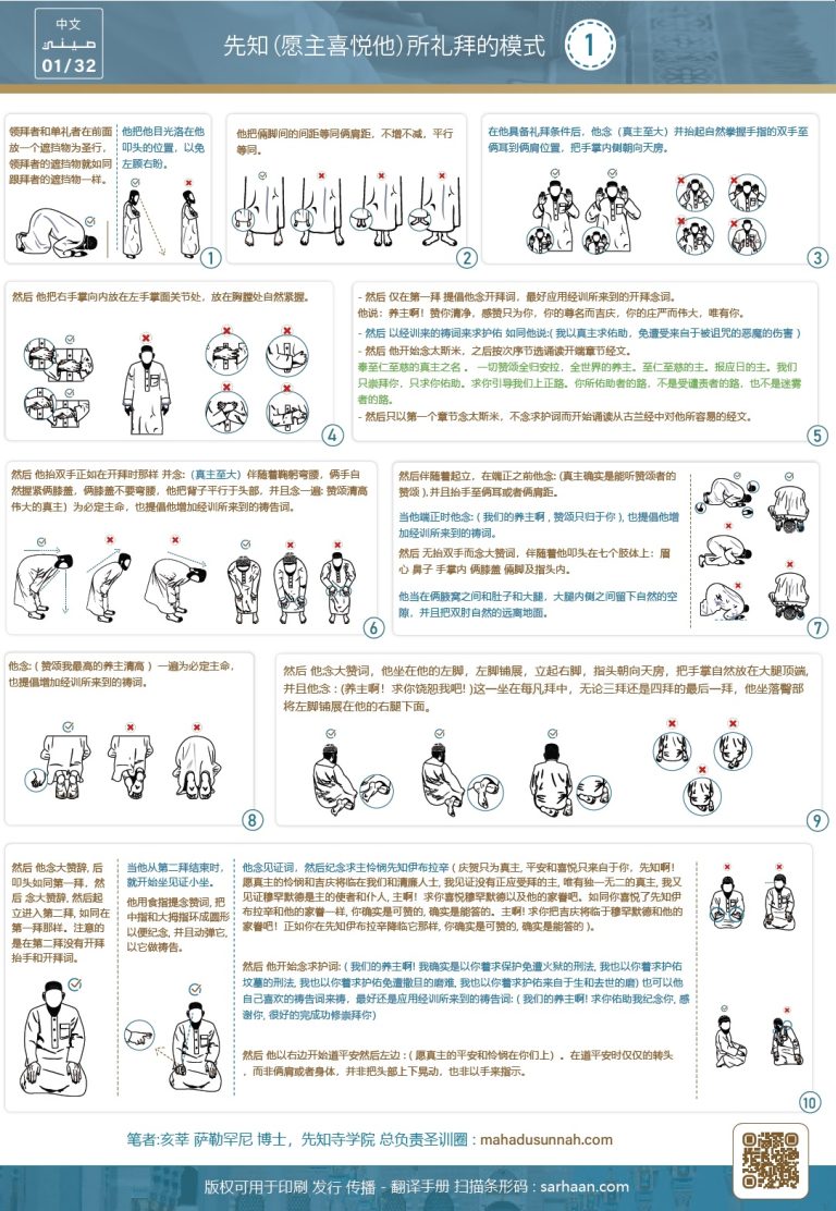 先知（愿主福安之 ）的礼拜模式 汉语版.作者:亥莘.萨勒罕尼博士