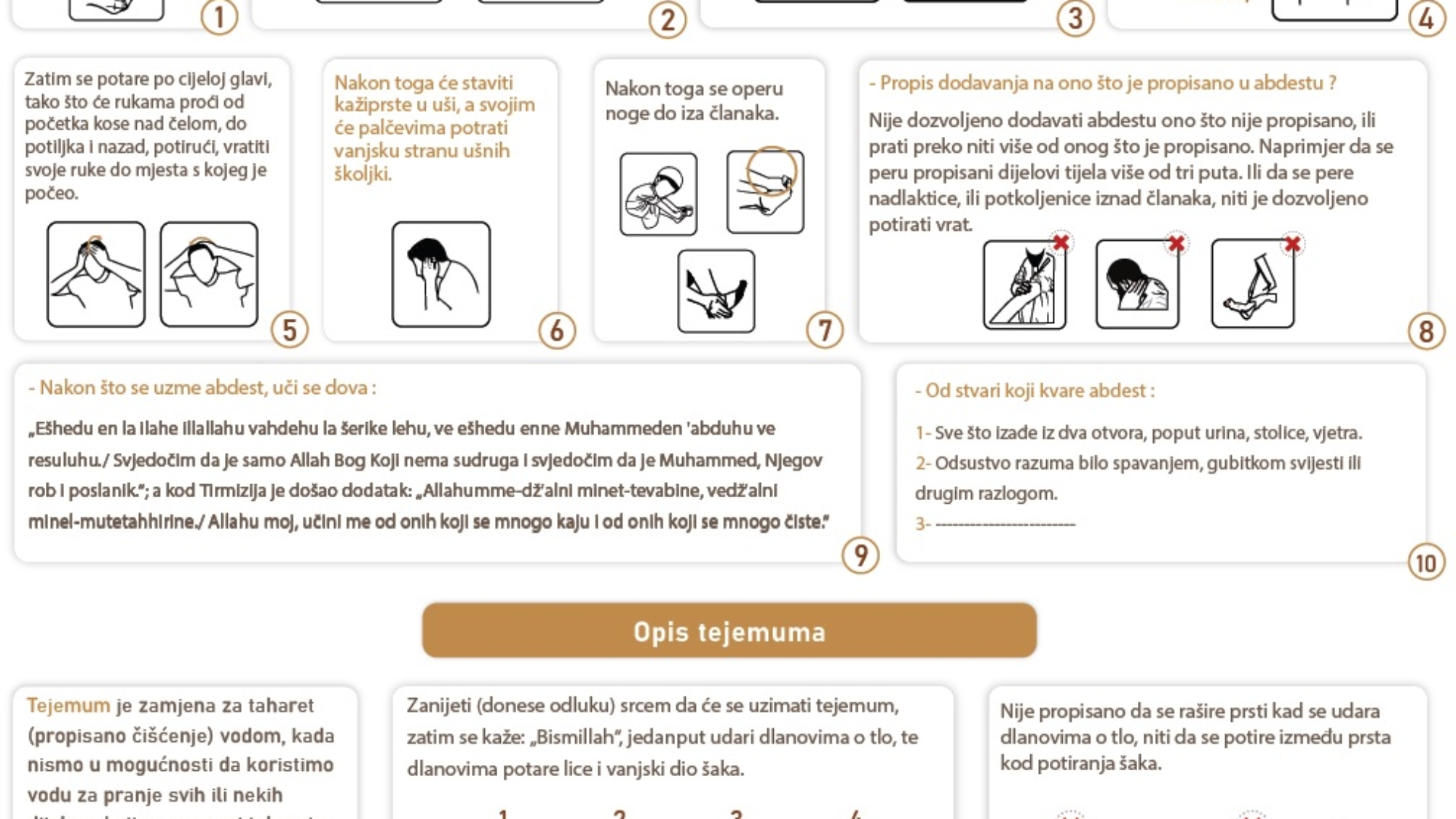 صفة الوضوء بوسني
