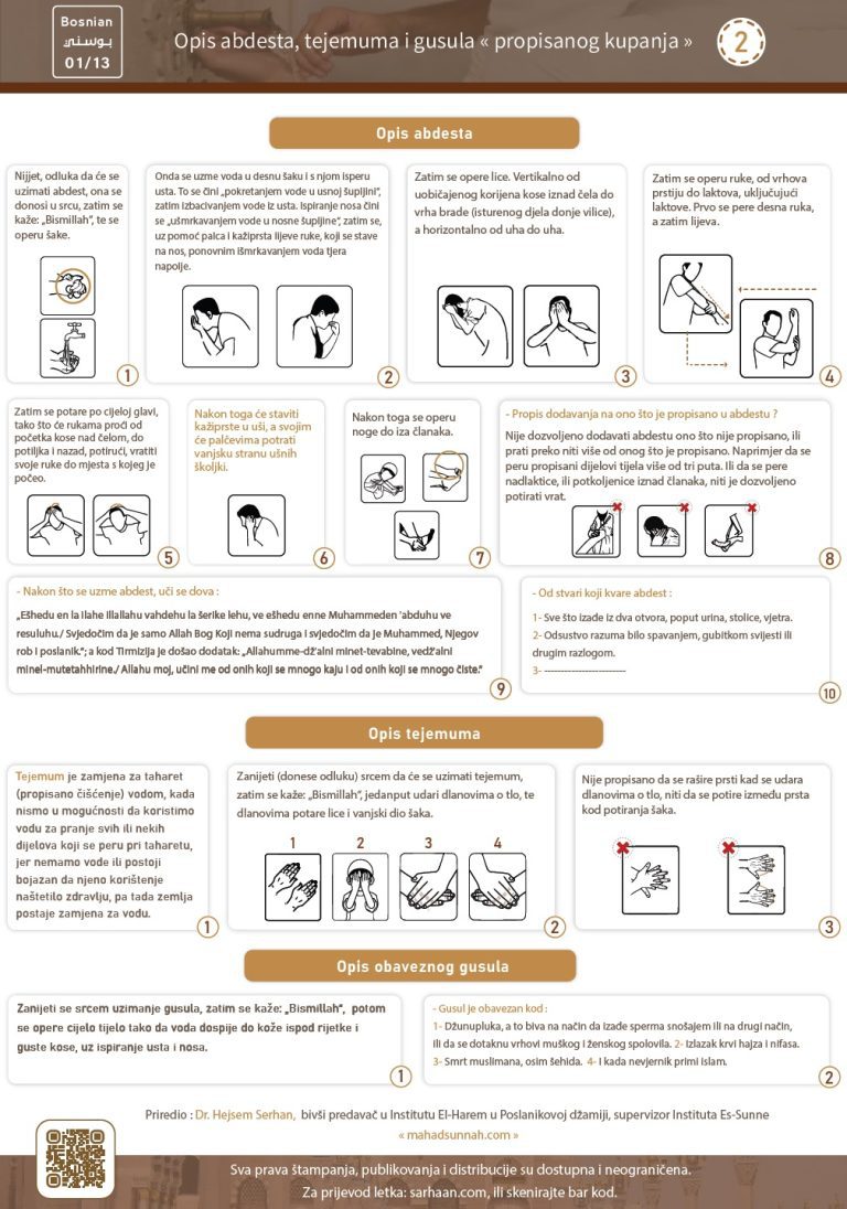 Svojstva abdesta, tejemuma i gusula (propisanog kupanja)