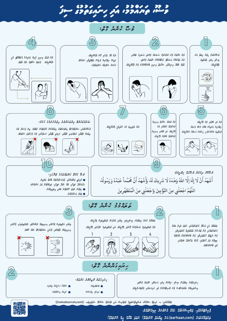 صفة الوضوء  اللغة الديفهية	 بالديفهي: ދިވެހި