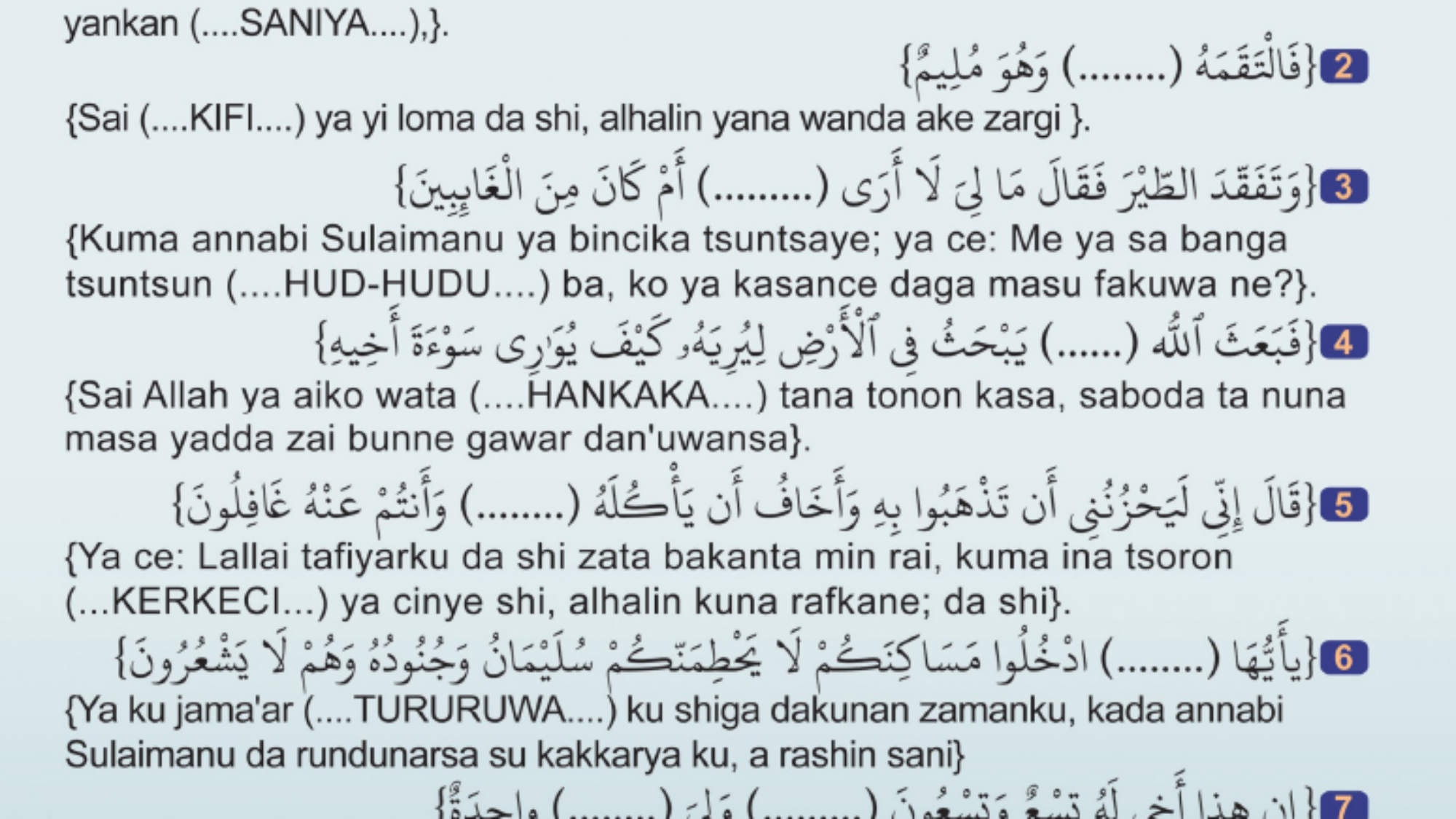 Tambayoyi game da dabbobi a cikin Kur'ani