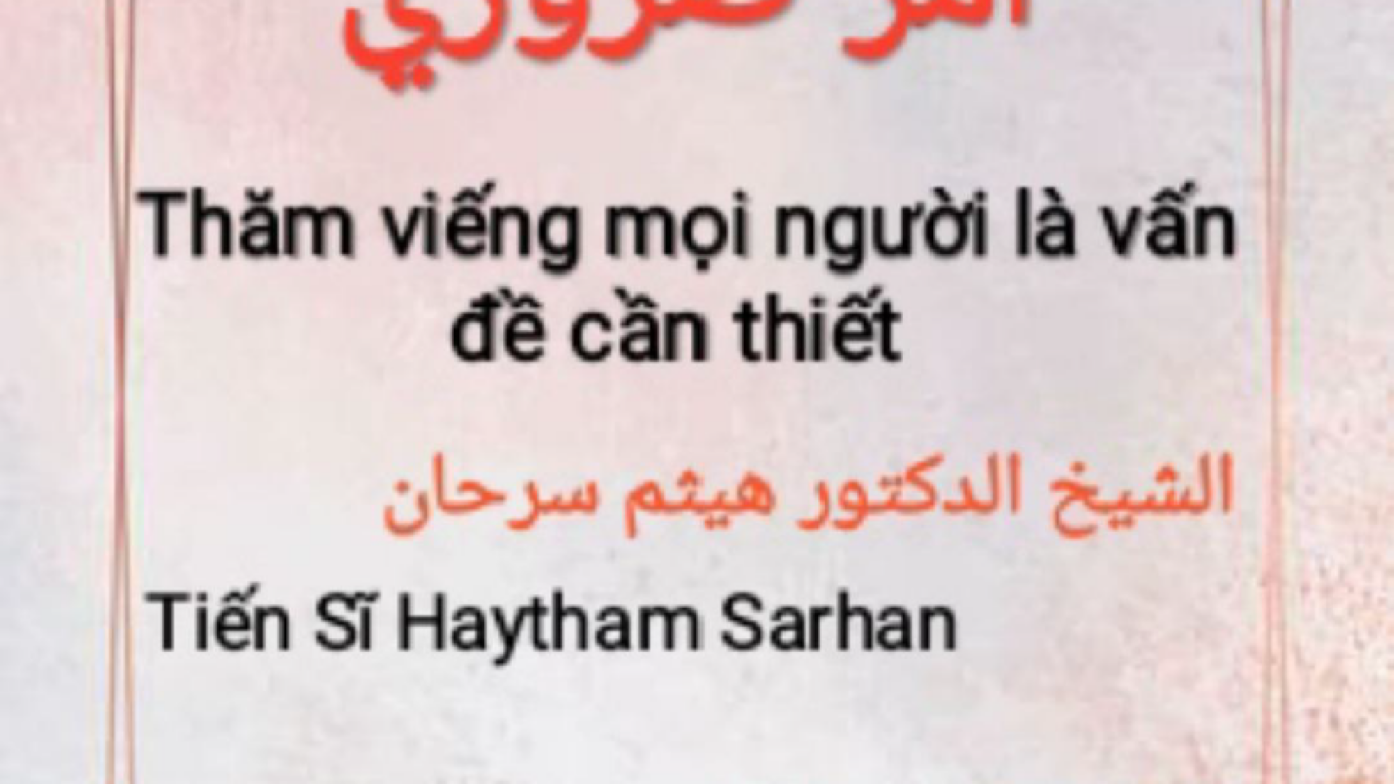 Thăm viếng mọi người làvấn đề cần thiết