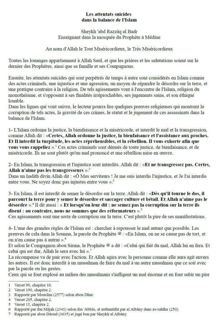 Les attentats suicides