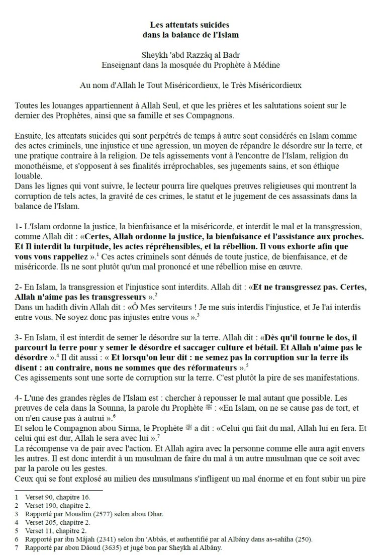 Les attentats suicides