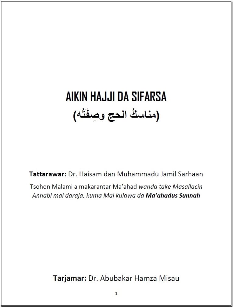 AIKIN HAJJI DA SIFARSA