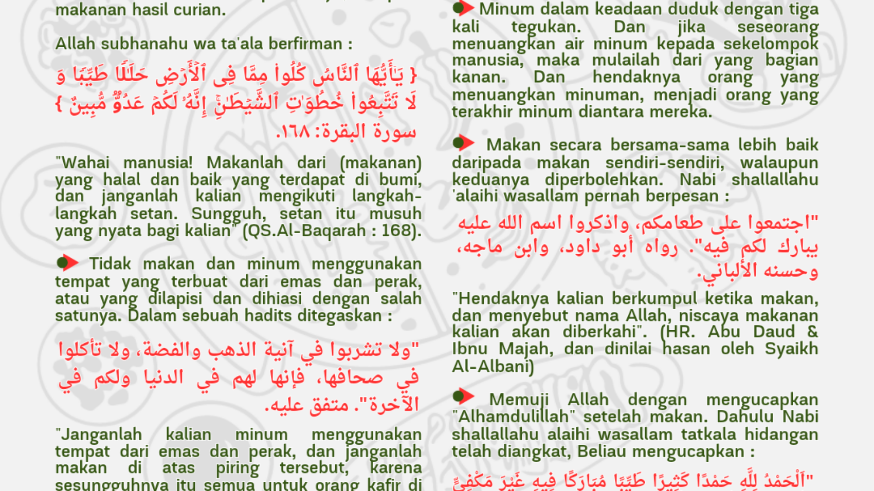 Adab Makan dan Minum ~ Al-Sarhaan
