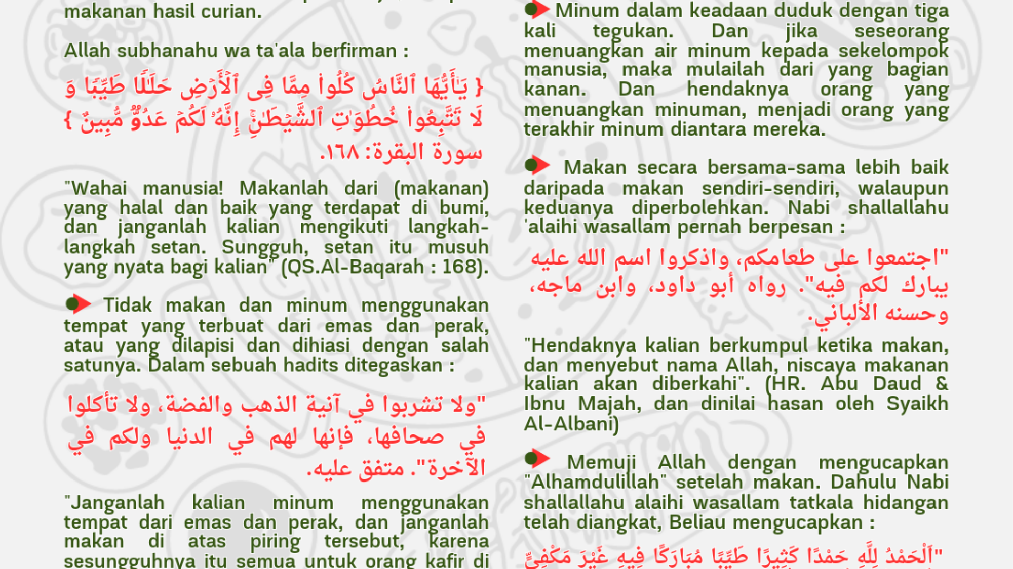 Adab Makan dan Minum ~ Al-Sarhaan