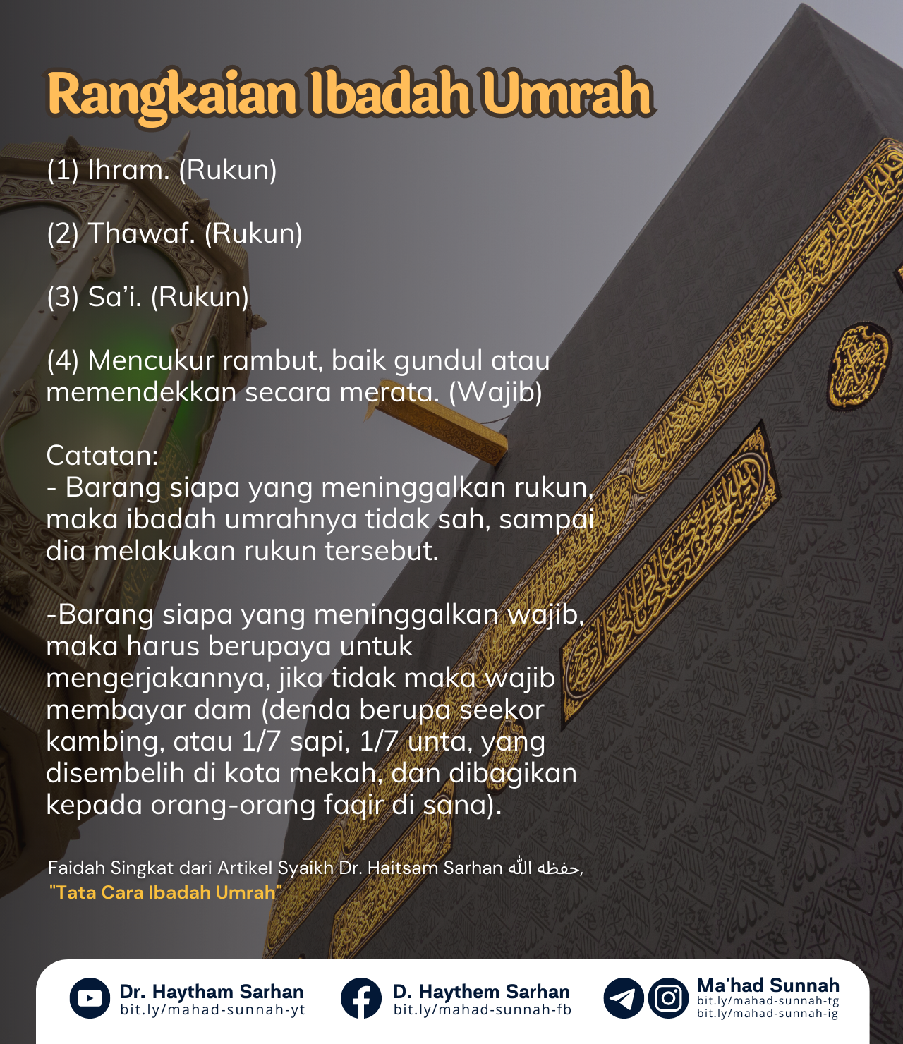 Rangkaian Ibadah Umrah ~ Al-Sarhaan