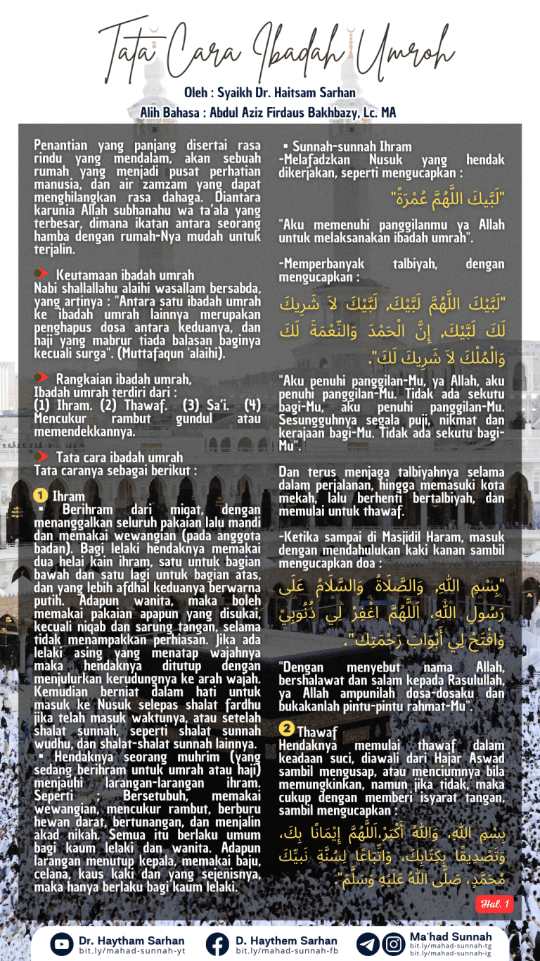 Tata Cara Ibadah Umrah (Hal. 1) ~ Al-Sarhaan