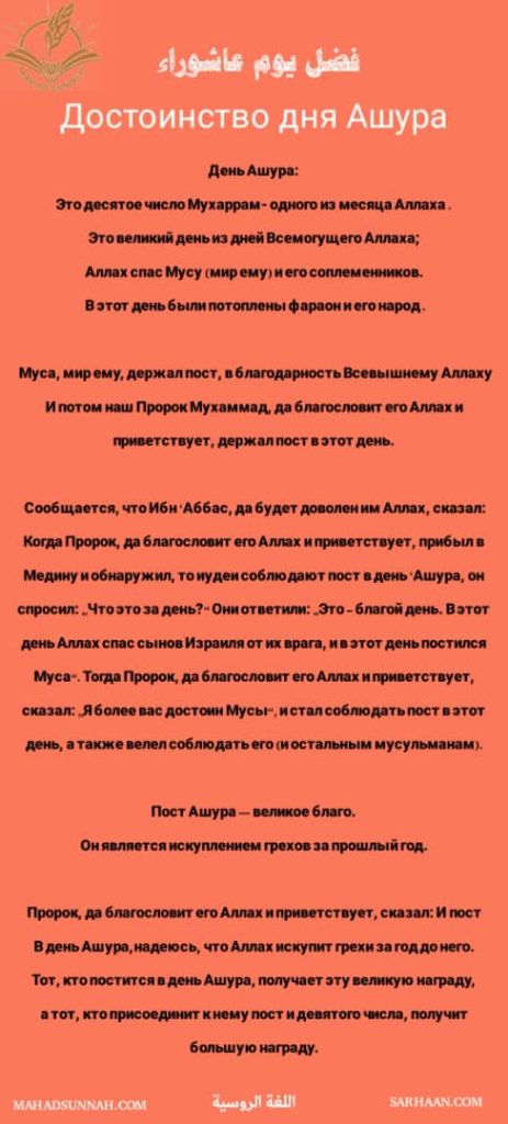 Достоинство дня Ашура