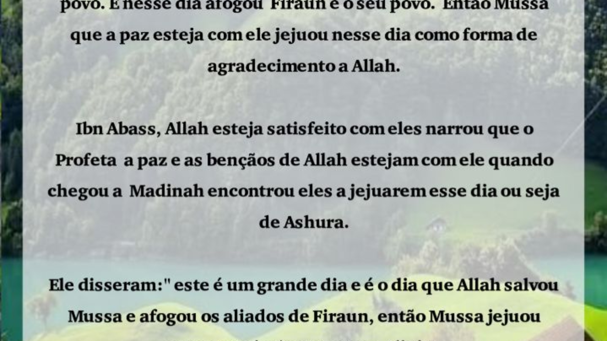 As virtudes do dia de Ashurah