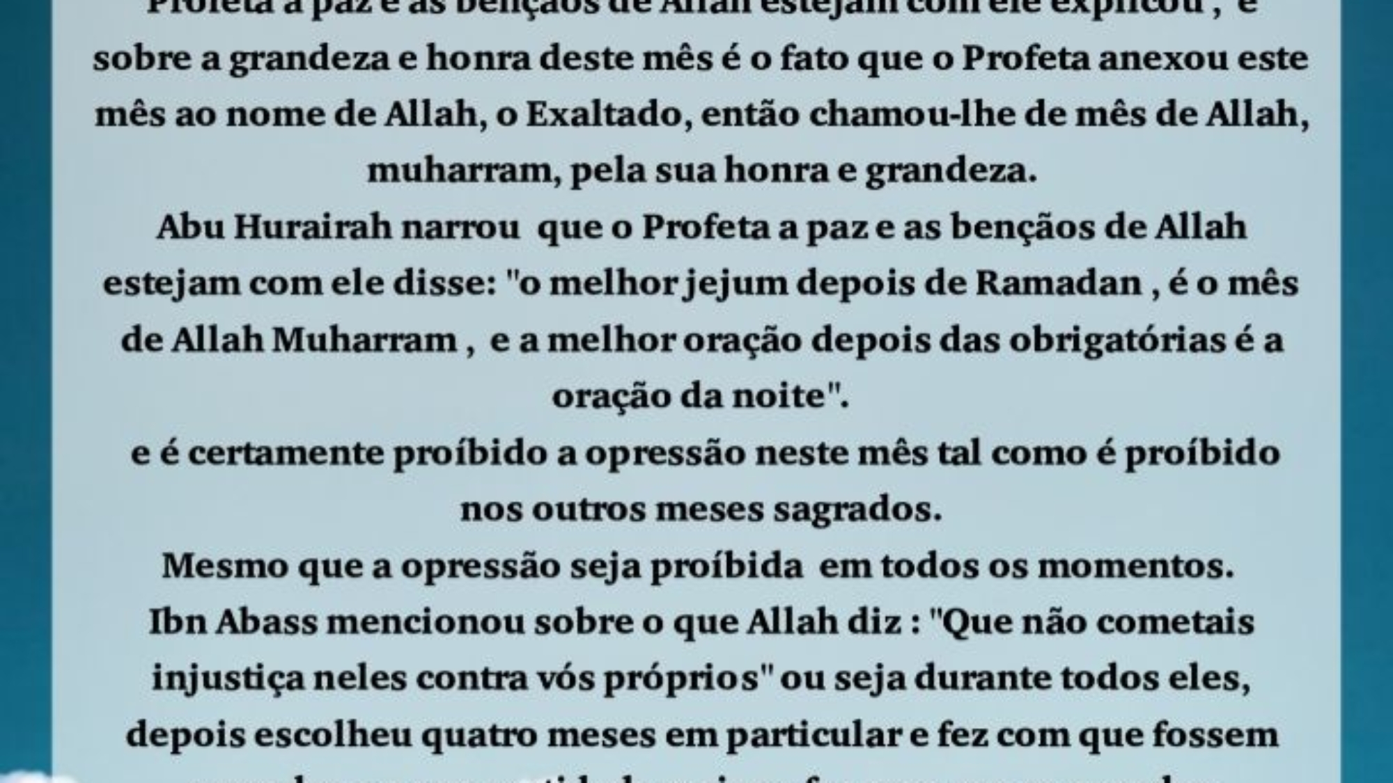 Omês de Allah, Muharram