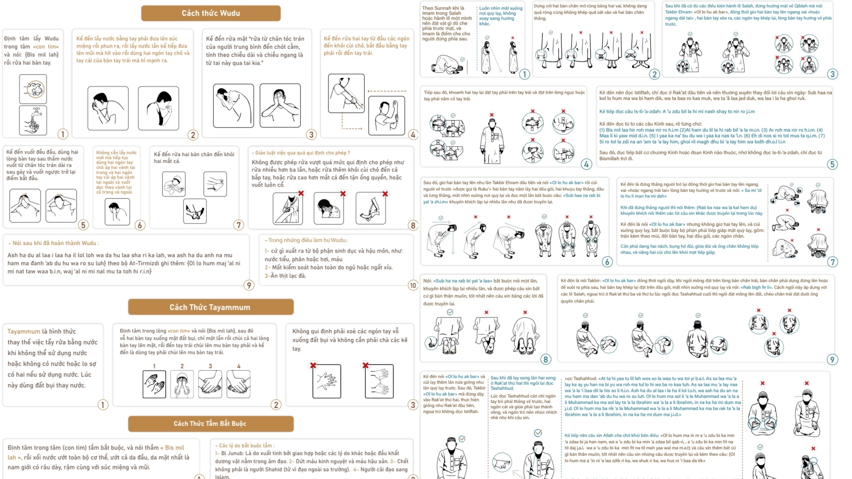 Cách Thức Wudu, Tayammum và Tắm