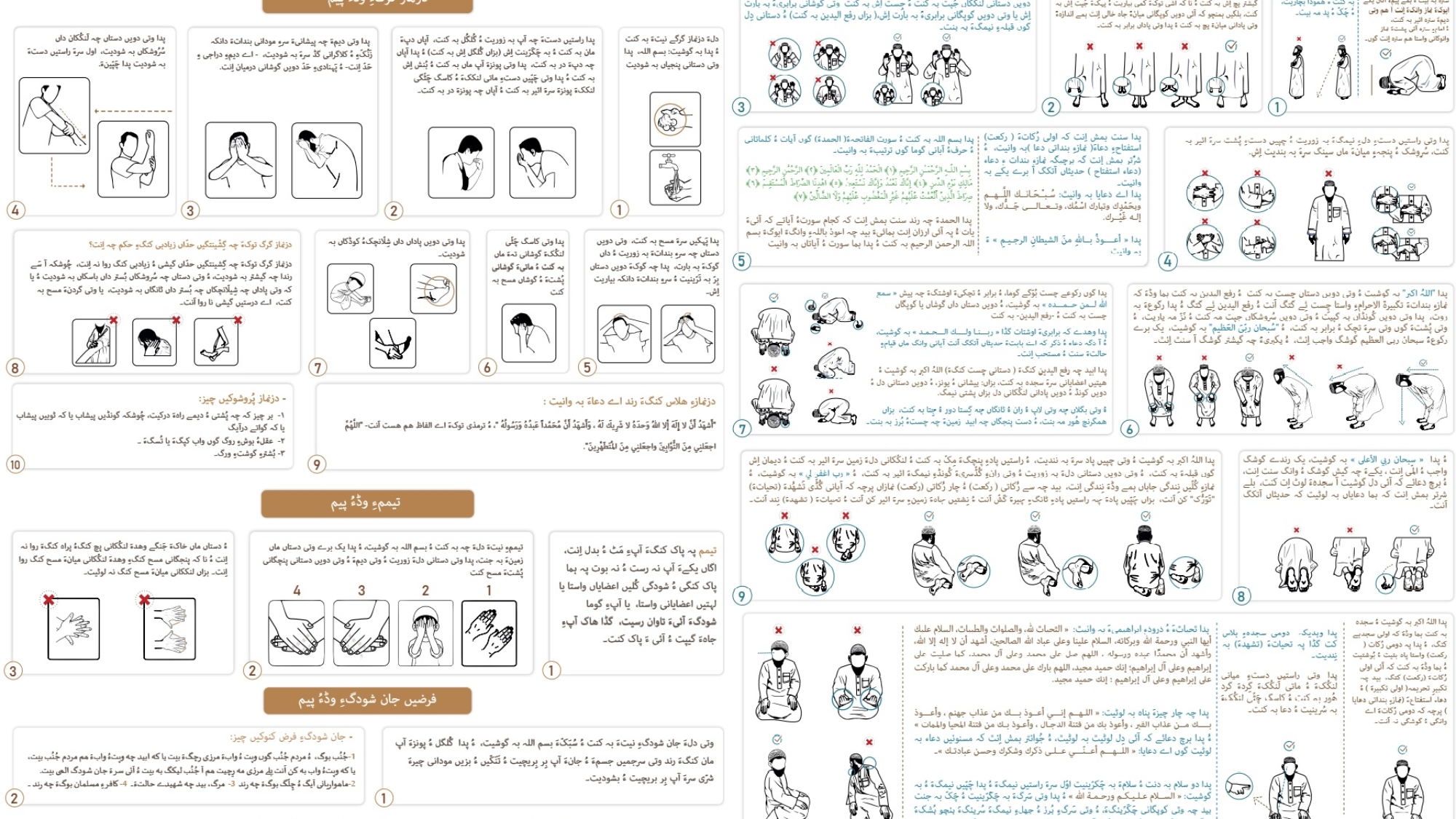 نماز ءُ دزنماز ءُ جان شودگ ءُ تیممءِ وڈ ءُ ڈول
