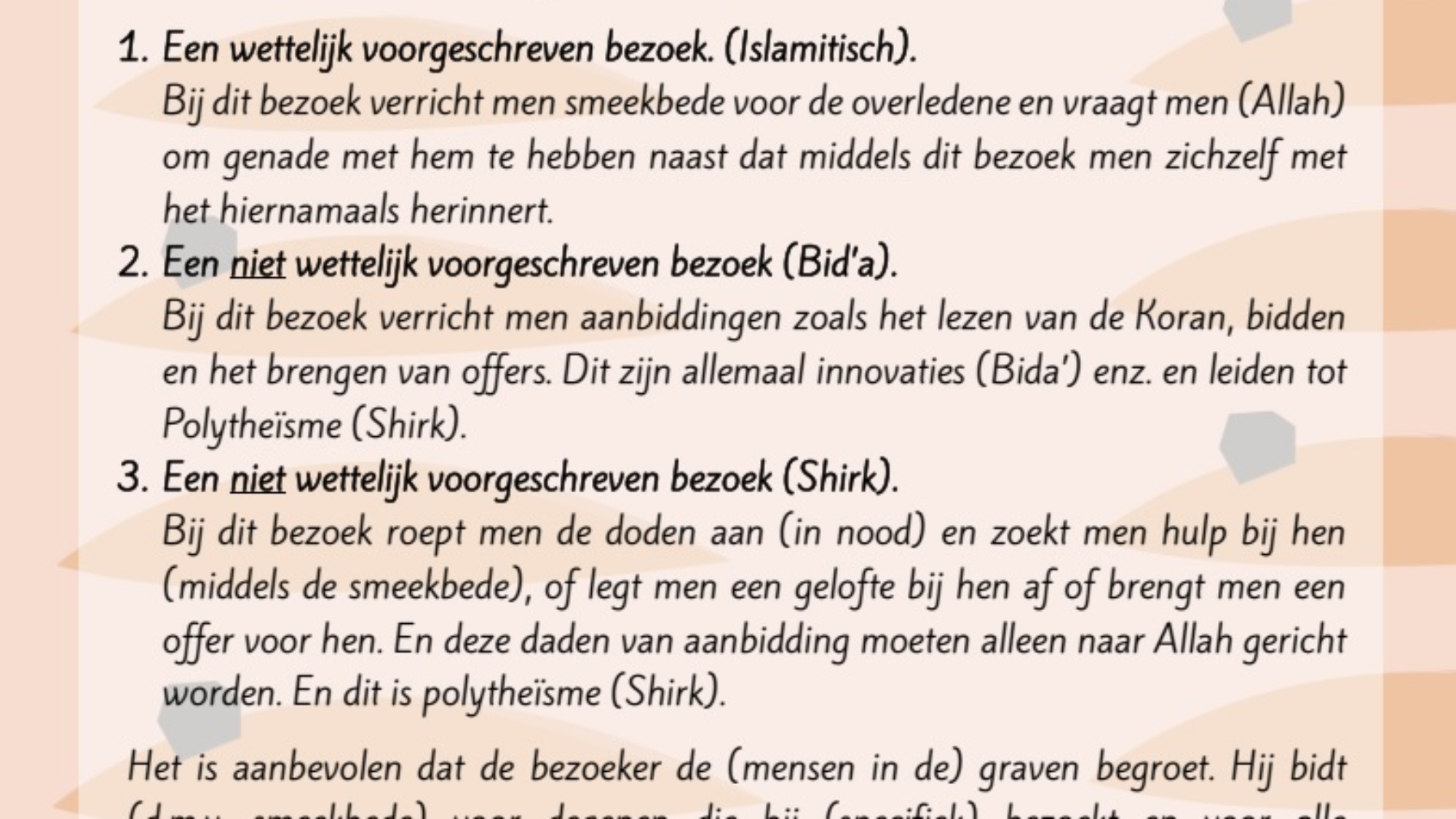 Etiquette bezoeken van graven