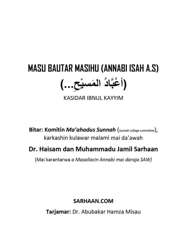 MASU BAUTAR MASIHU ISAH DAN MARYAM