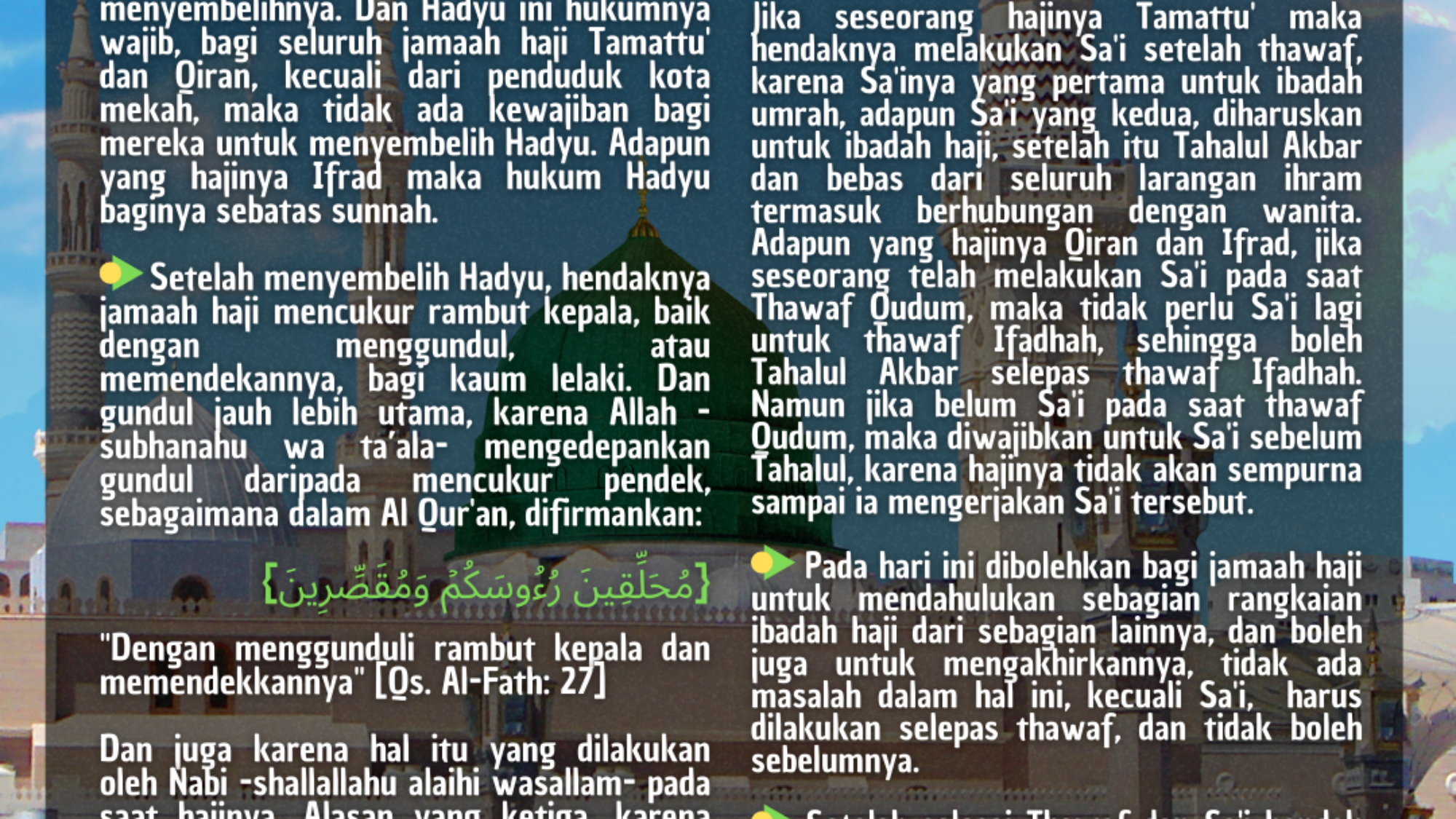 Kegiatan Ibadah Haji Pada Hari Kurban (Al-Sarhaan)