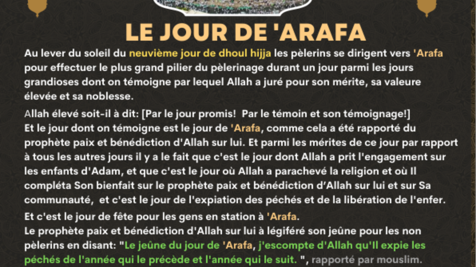 Le jour de 'Arafa