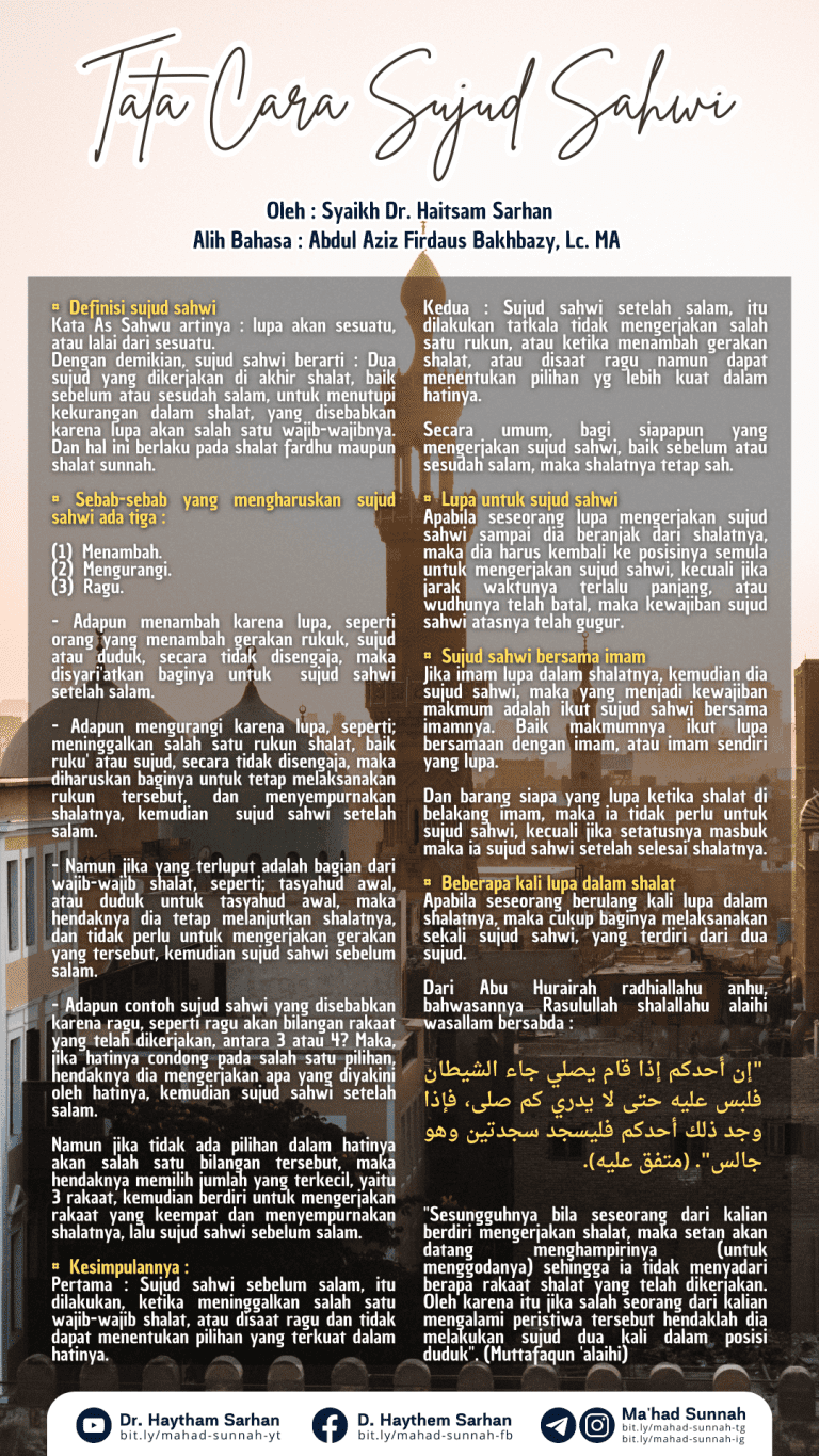 Tata Cara Sujud Sahwi (Bahasa Indonesia)