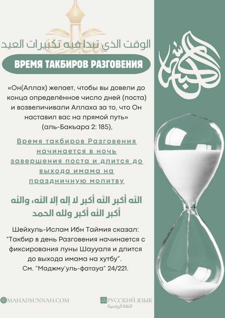 Время такбиров разговения – Русский язык