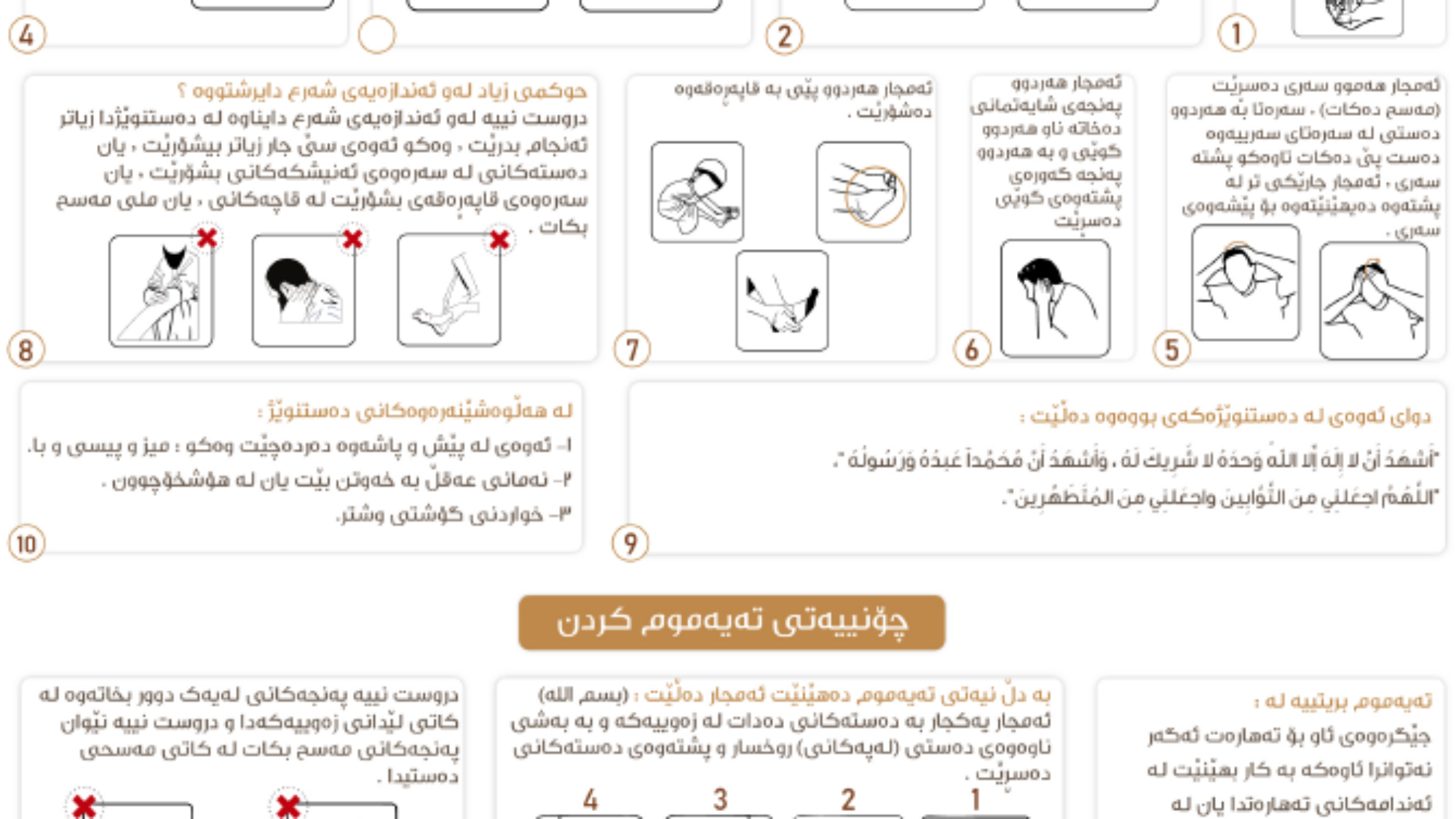 احكام الوضوء كردي