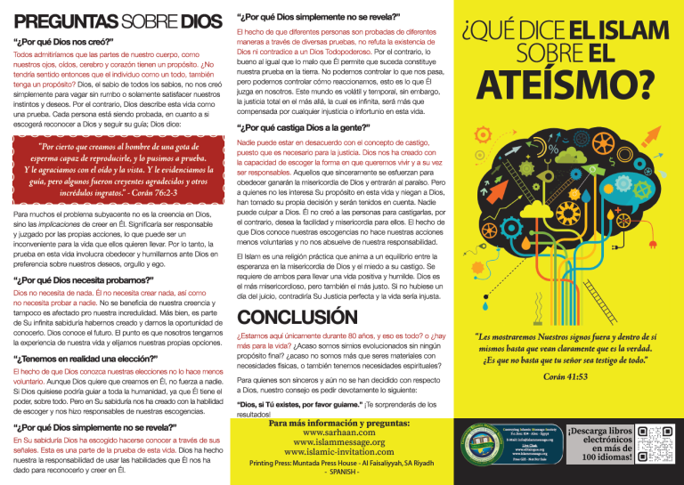 ¿QUÉ DICE EL ISLAM SOBRE EL ATEÍSMO?