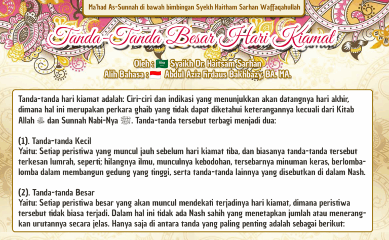 Tanda-tanda Besar Hari Kiamat (Bahasa Indonesia)