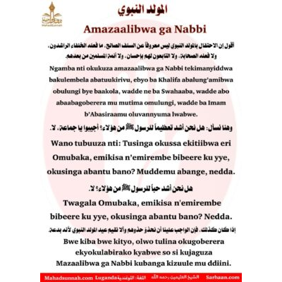 Amazaalibwa ga Nabbi