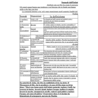 Sunnah dell'istint