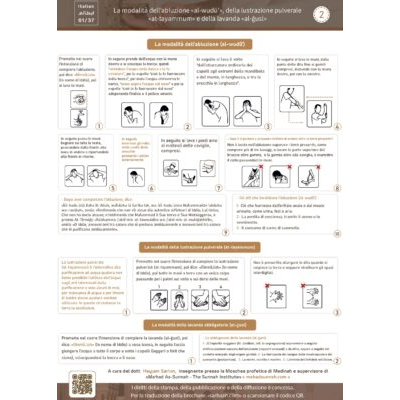 La modalità dell'abluzione "al-wudu'", della lustrazione pulverale "at-tayammum" e della lavanda "al-gusl"