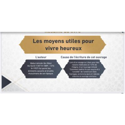 Les moyens utiles pour une vie heureuse.