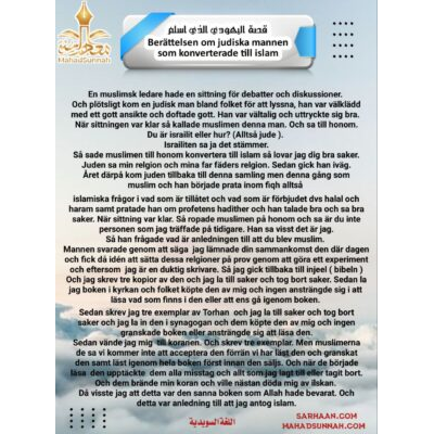 Berättelse om judiska mannen som konverterade till islam på det svenska språket.