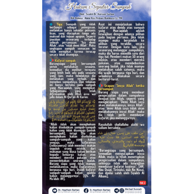 Hukum Seputar Sumpah ~ Al-Sarhaan (2)