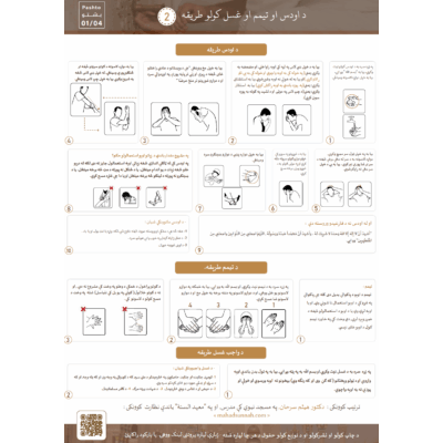 ژباړه د اودس او تیمم او غسل کولو طریقه